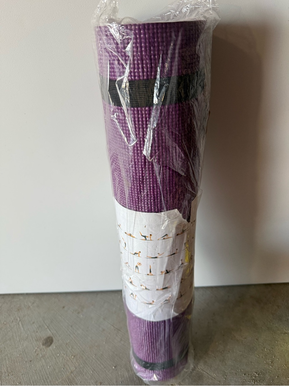 Home Accents Purple Non-Slip Yoga Mat with Carry Straps